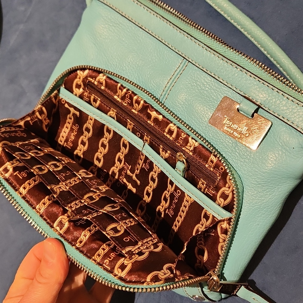 Tignanello Pebble genuine leather mini Crossbody bag, wallet, orginazer travel - Picture 7 of 16